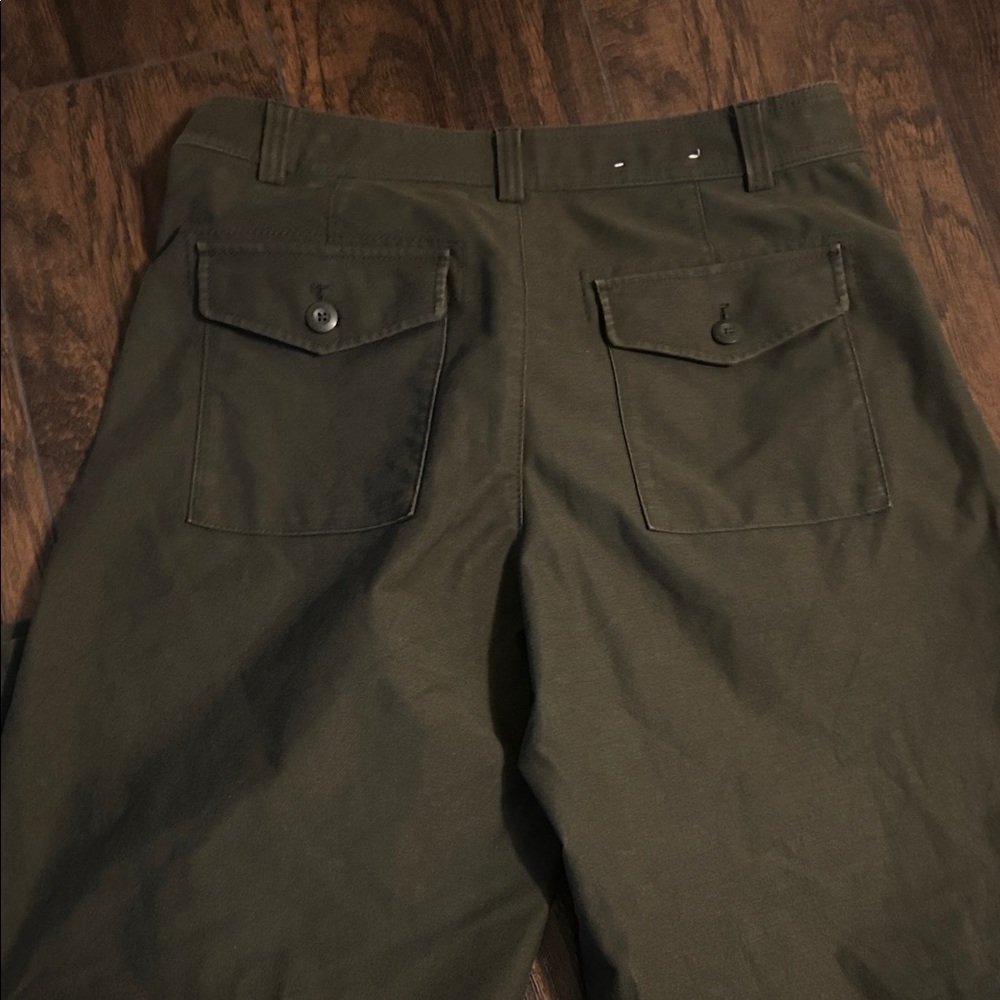 Uniqlo Olive Green Barrel Pants - Picture 2 of 3